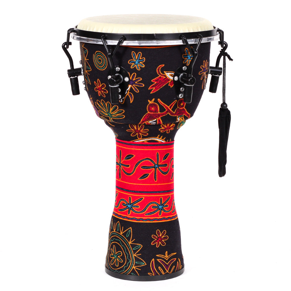 Djembe Africano Solaris Fzg1066 10" Color Rojo 25 Cm Diámetro Y 50 Cm Altura FZG1066