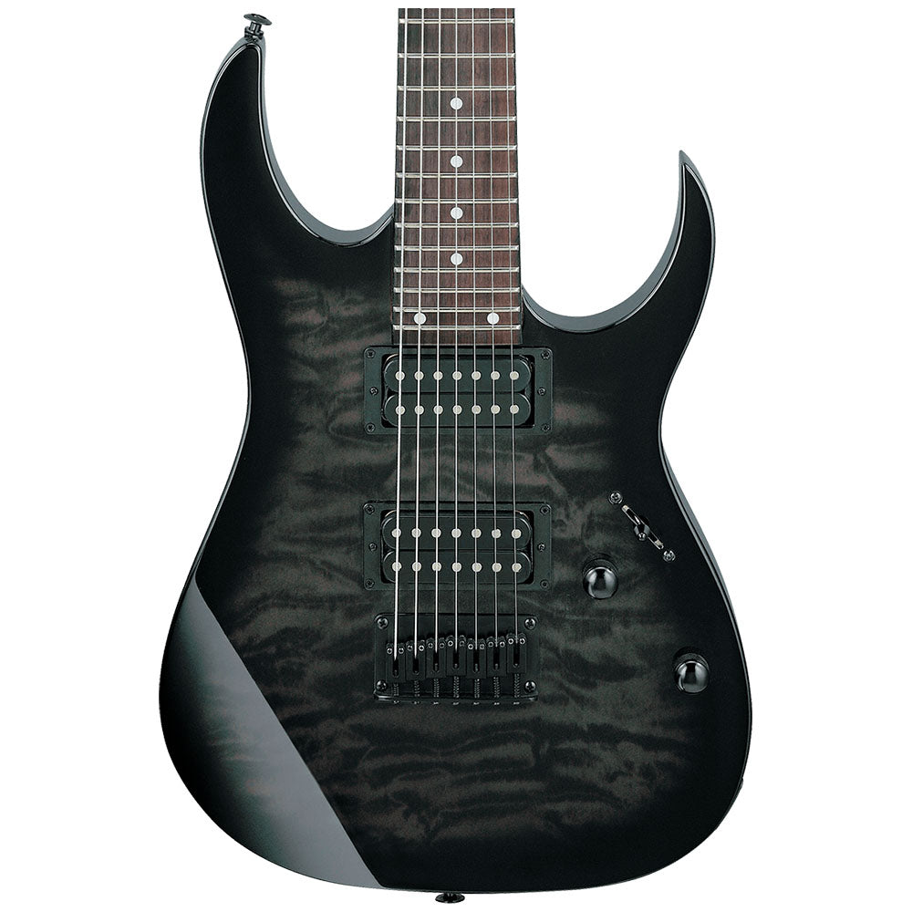 Guitarra Eléctrica Ibanez Grg7221qatks Gio RG Negro Transparente Sombreado 7 Cuerdas GRG7221QATKS