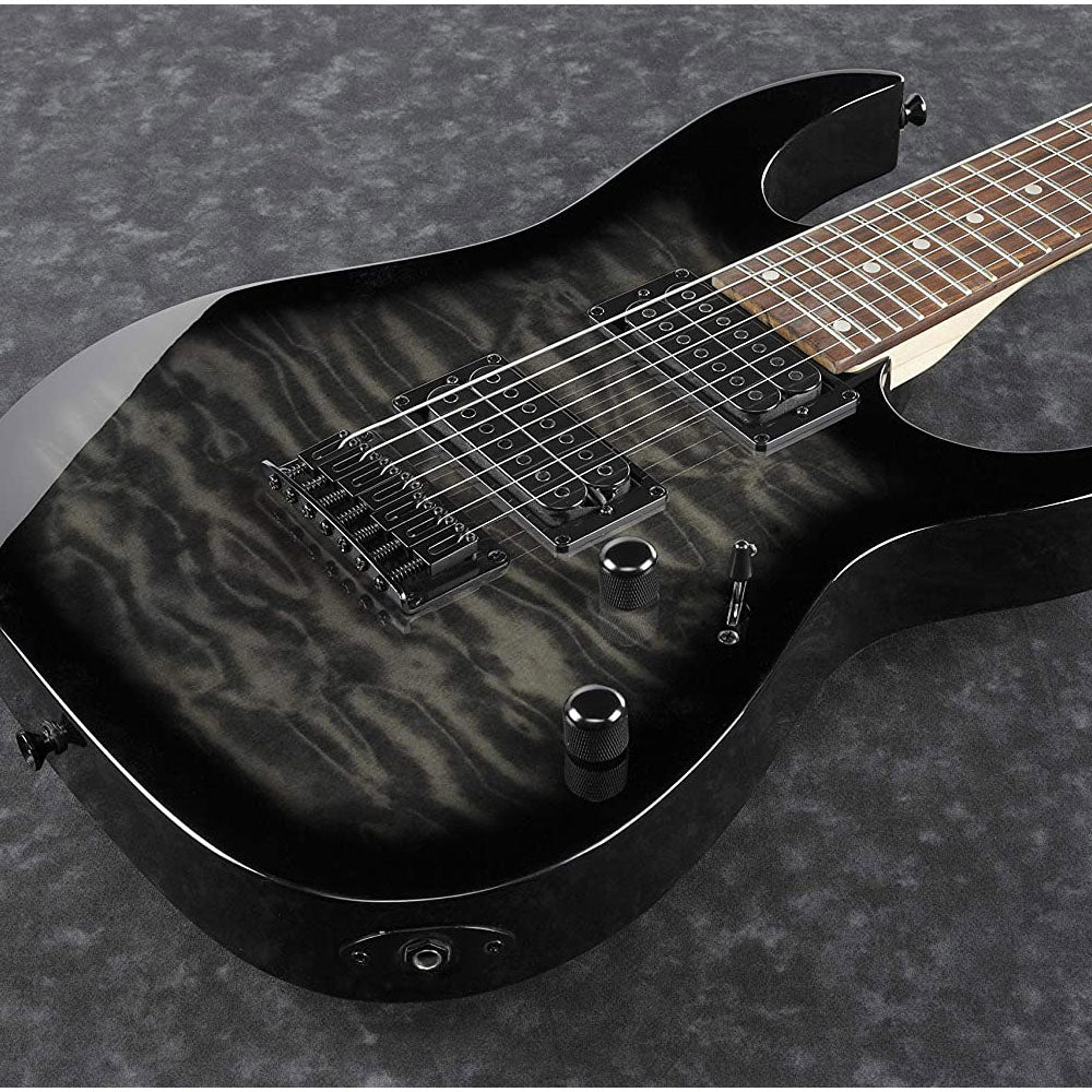 Guitarra Eléctrica Ibanez Grg7221qatks Gio RG Negro Transparente Sombreado 7 Cuerdas GRG7221QATKS