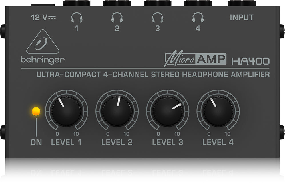 Amplificador para audífonos MicroAMP Ultra Compacto de 4 canales BEHRINGER HA400