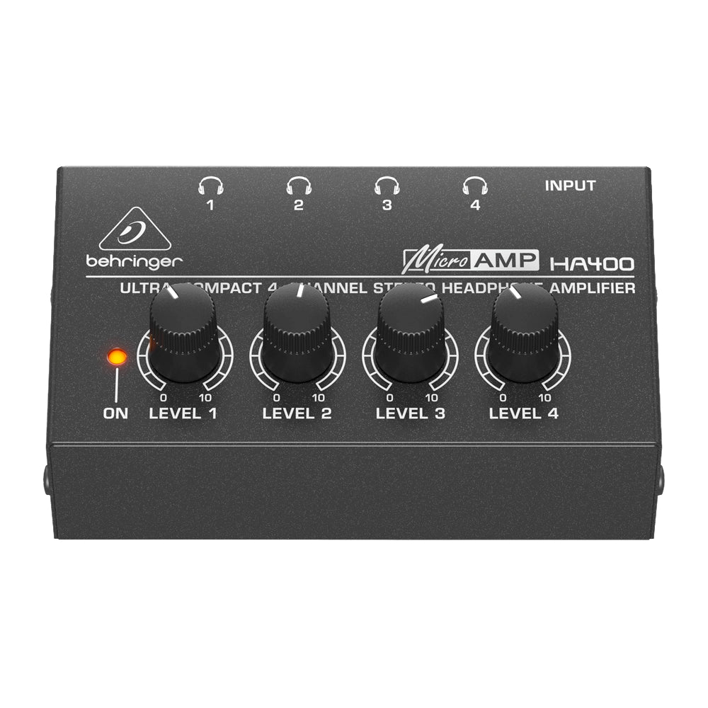 Behringer HA400 Amplificador para audífonos MicroAMP Ultra Compacto de 4 canales