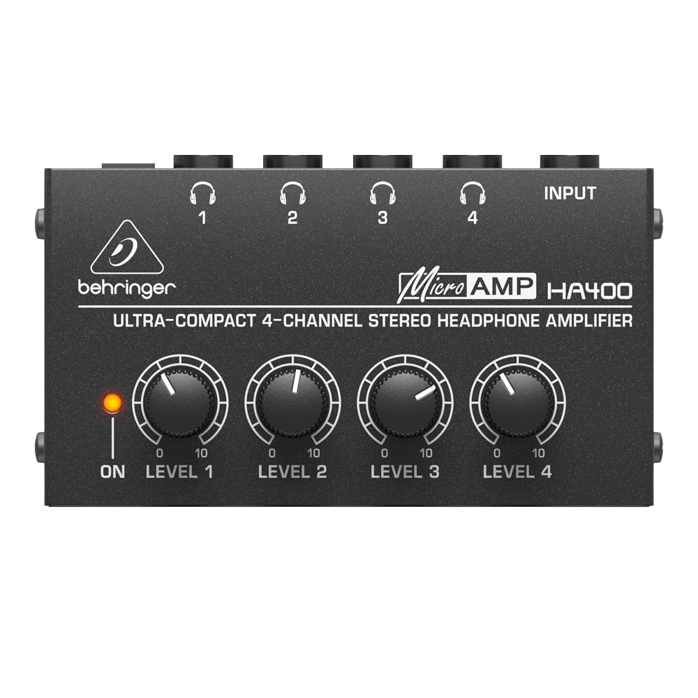 Behringer HA400 Amplificador para audífonos MicroAMP Ultra Compacto de 4 canales