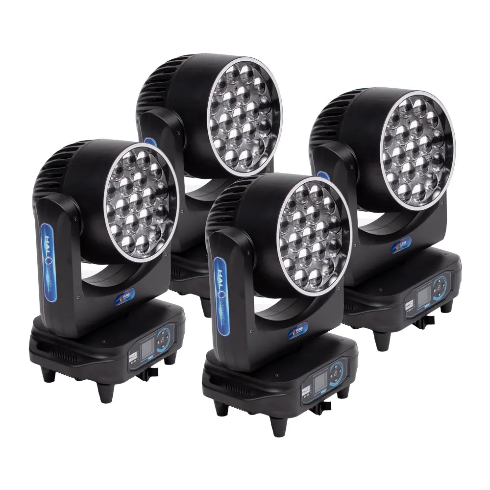 Super Bright Halowash Iluminación Estuche con 4 Cabezas De 19 Leds Rgbw