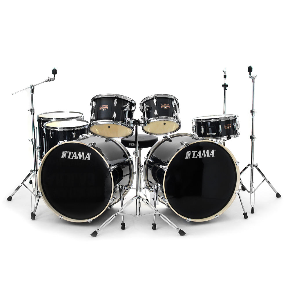 Batería Tama IE72ZH8WHBK Imperial Star 7 Pzas Negro Metálico Con Juego De Atriles Y Asiento