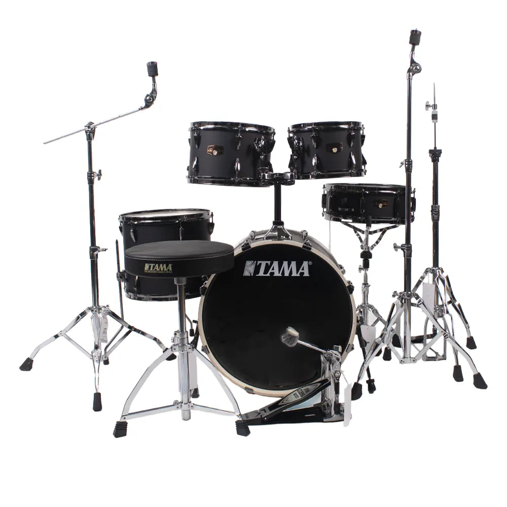 Tama IP50H6WBNBOB Batería Acústica Imperialstar de 5 Piezas Negro Mate con Atriles y Asiento