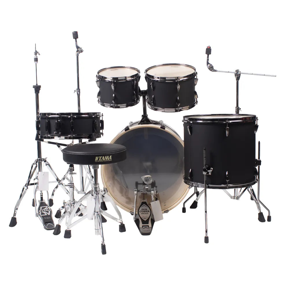 Tama IP52H6WBNBOB Batería Acústica Imperialstar de 5 Piezas Negro Mate con Atriles y Asiento
