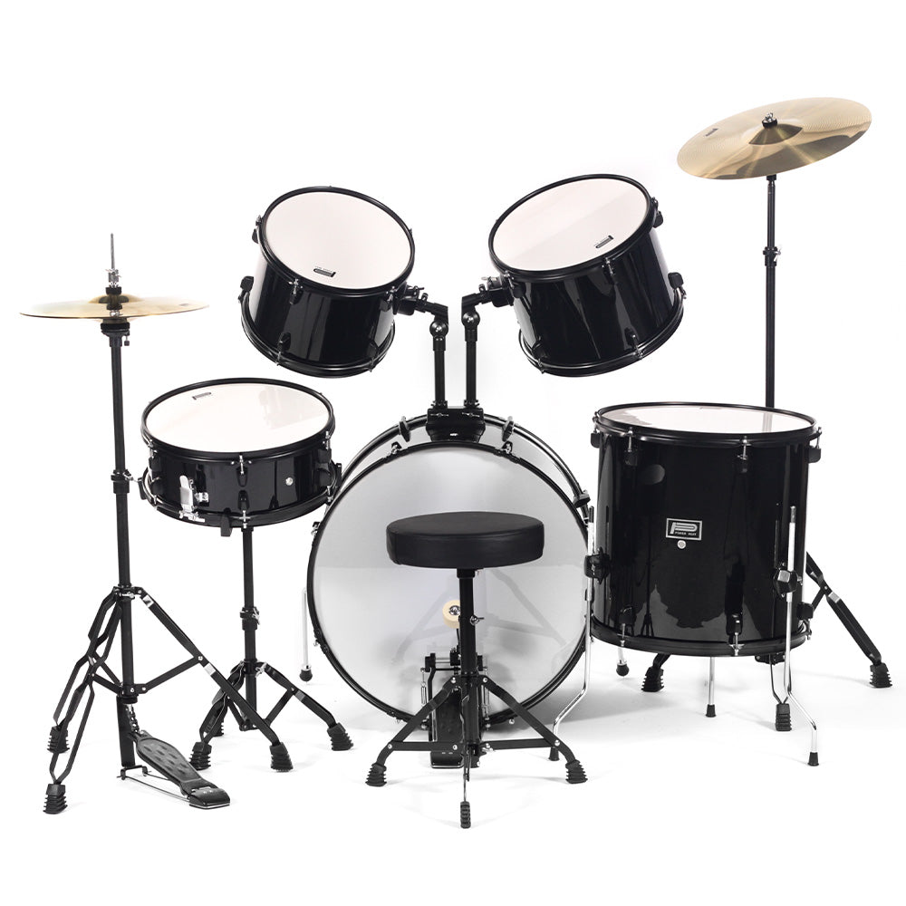 Batería Power Beat Jbp1601abk 5 Pzas Negro C/Atril Asientos Y Platillos POWER-BEAT JBP1601ABK