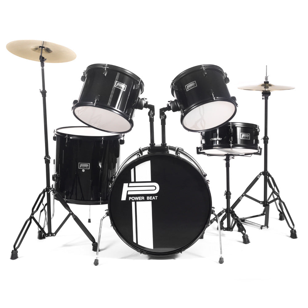 Batería Power Beat Jbp1601abk 5 Pzas Negro C/Atril Asientos Y Platillos POWER-BEAT JBP1601ABK