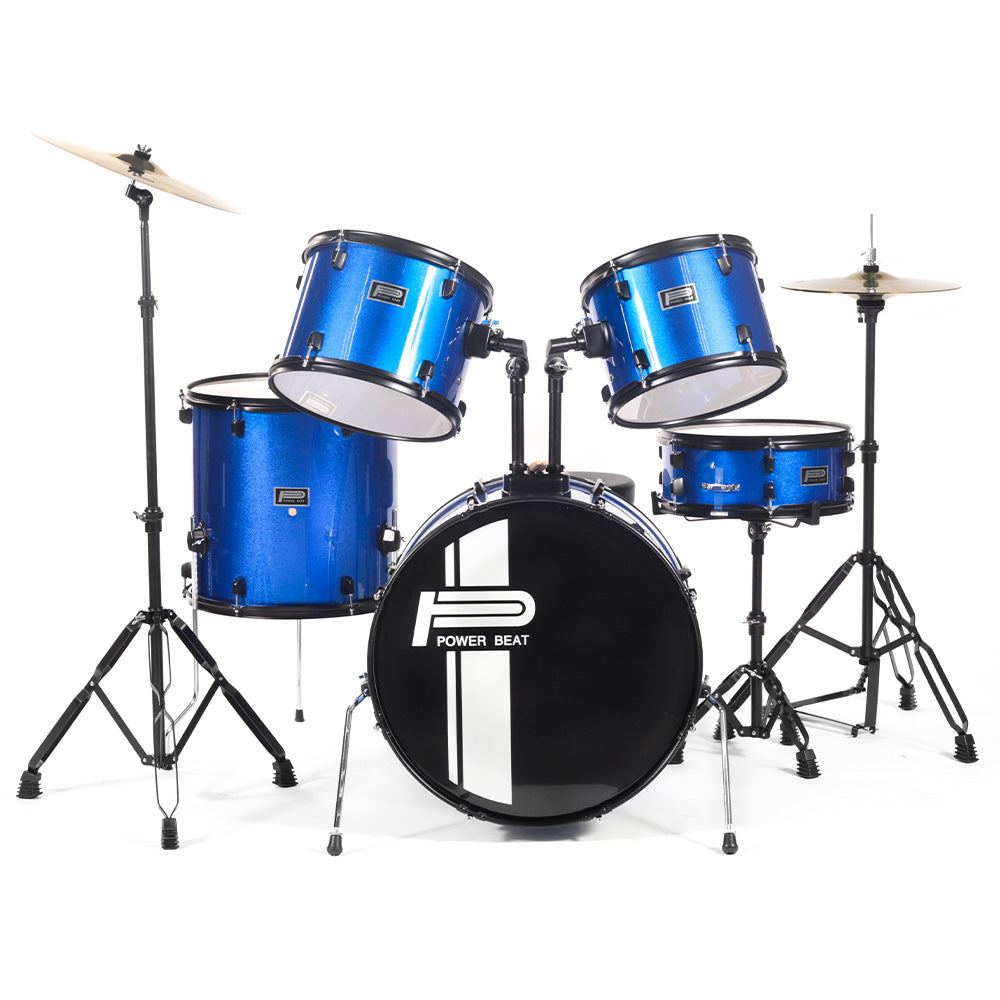 Batería Power Beat Jbp1601abl 5 Pzas Azul C/Atril Asiento Y Platillos POWER-BEAT JBP1601ABL