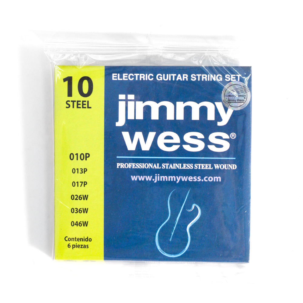 Encordadura Guitarra Eléctrica J.Wess Jwge1010i .010 - .046 Aceo Inoxidable JIMMY WESS JWGE1010I