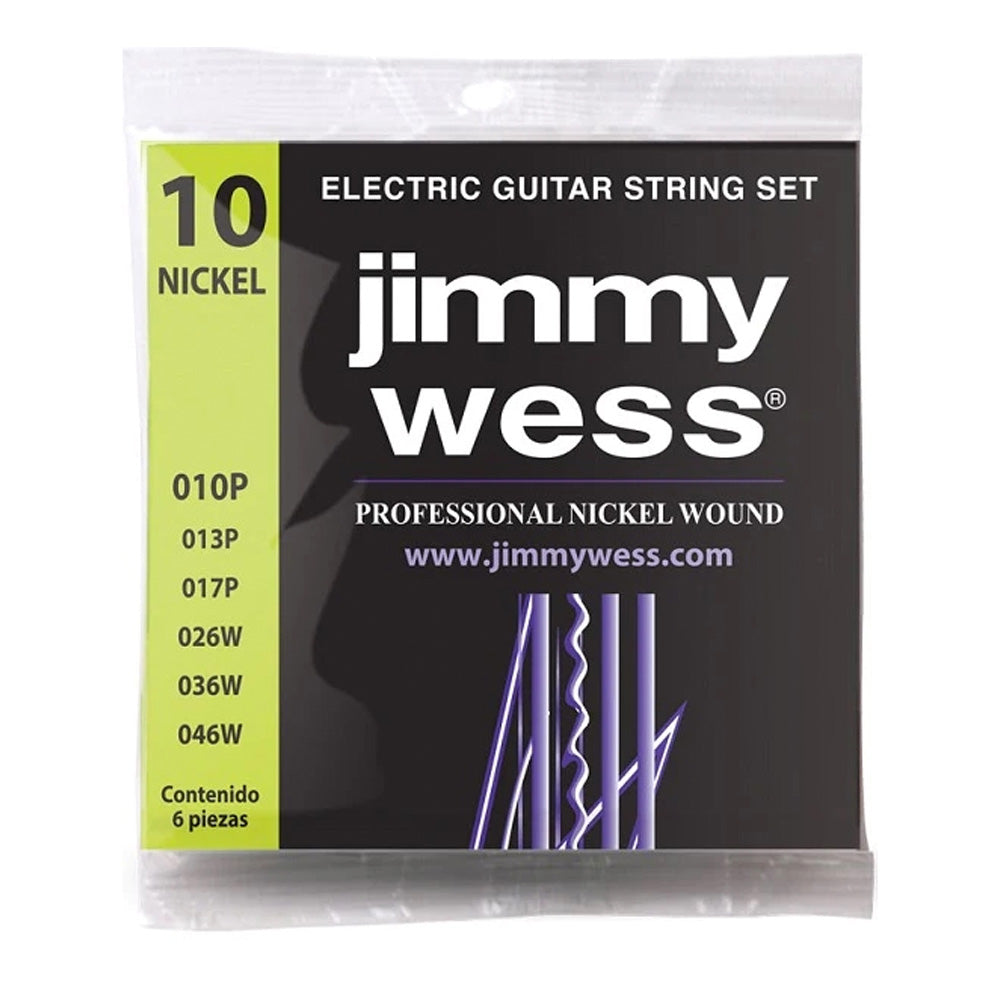 Encordadura Guitarra Eléctrica J.Wess Jwge1010n .010 - .046 Acero Niquelado JIMMY WESS JWGE1010N