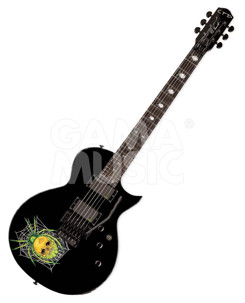 Guitarra Eléctrica Lkh3 LTD Spider Graphic 30 Aniversario Black Con Estuche Kirk Hammett LKH3