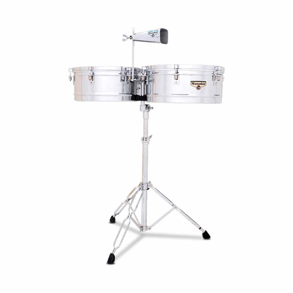 Timbales Matador LP M257 14in/15in Crom. Atril/Soporte Cencerro