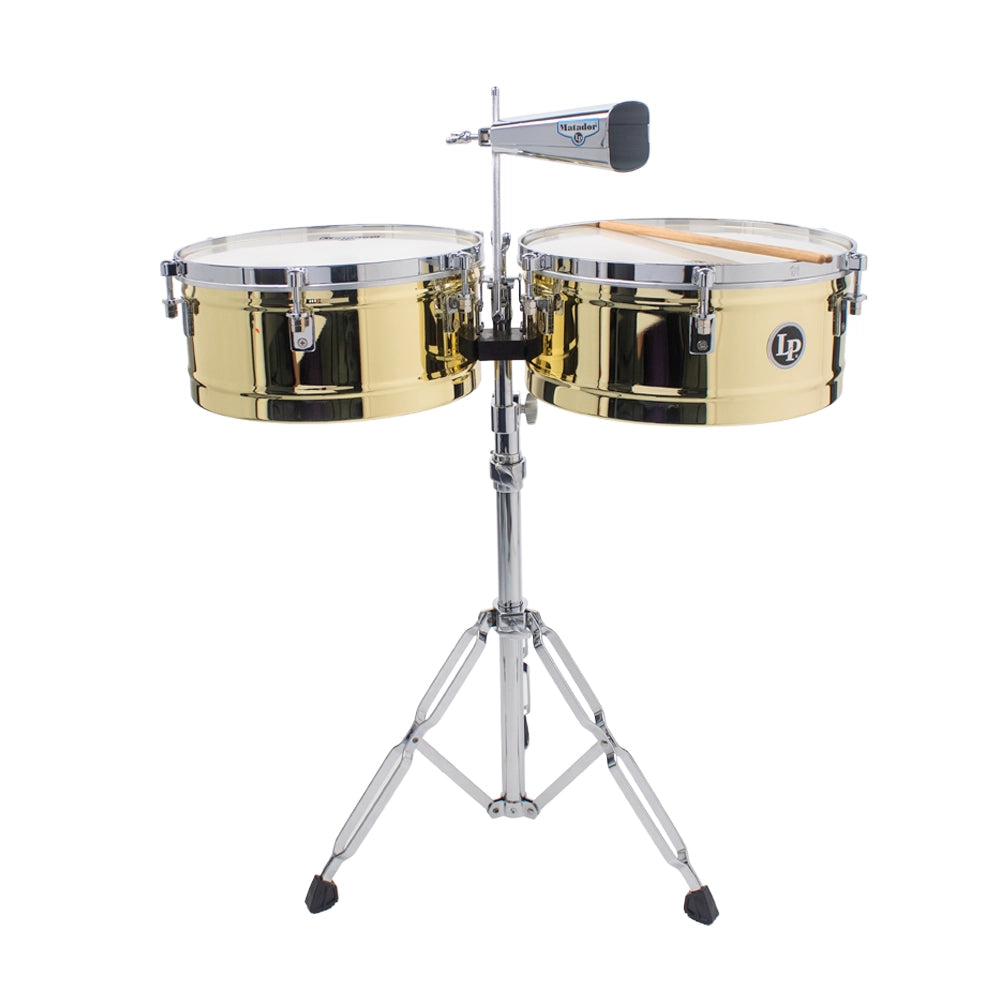 Lp M257B Timbales Matador 14" y 15" Laton con Atril para Cencerro