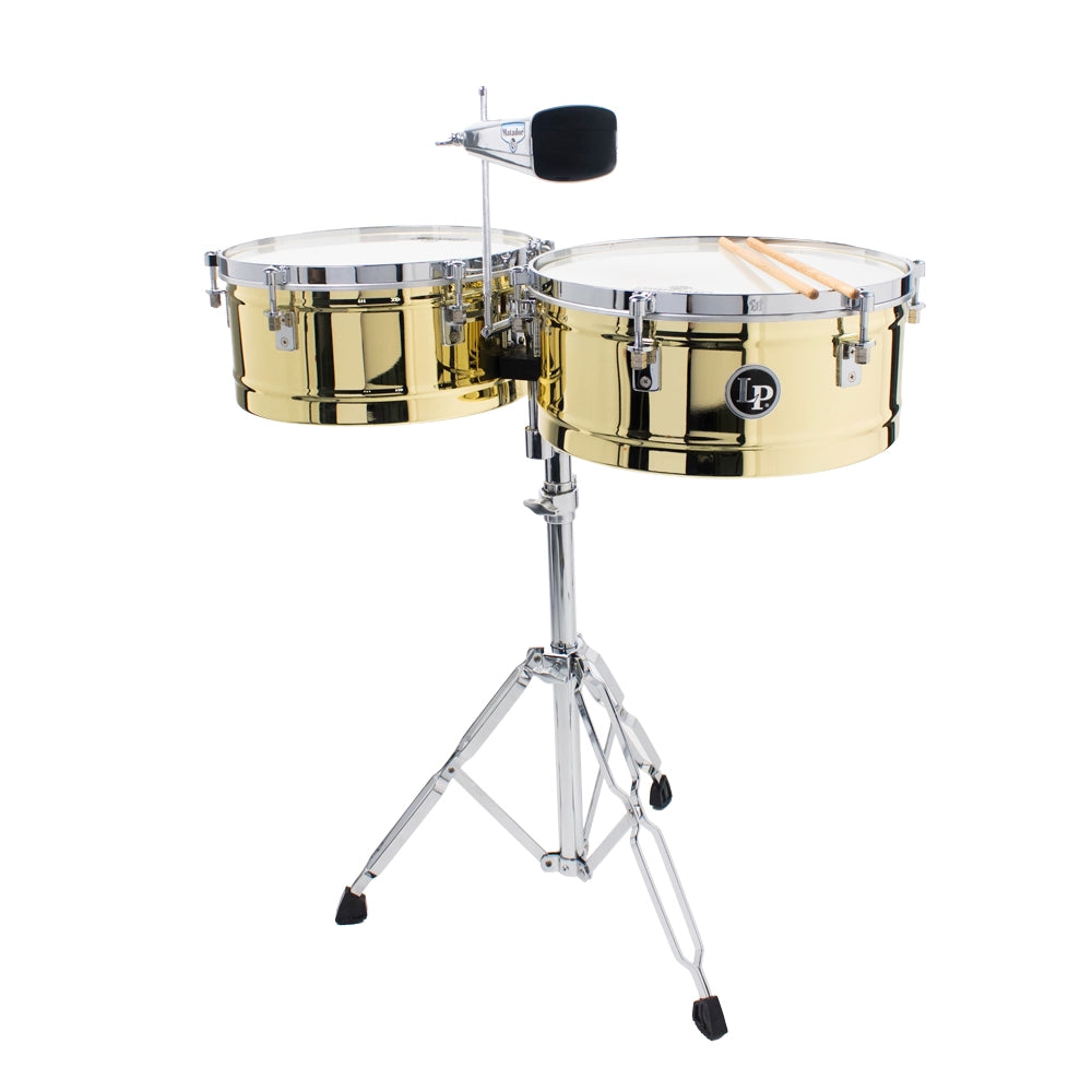 Lp M257B Timbales Matador 14" y 15" Laton con Atril para Cencerro