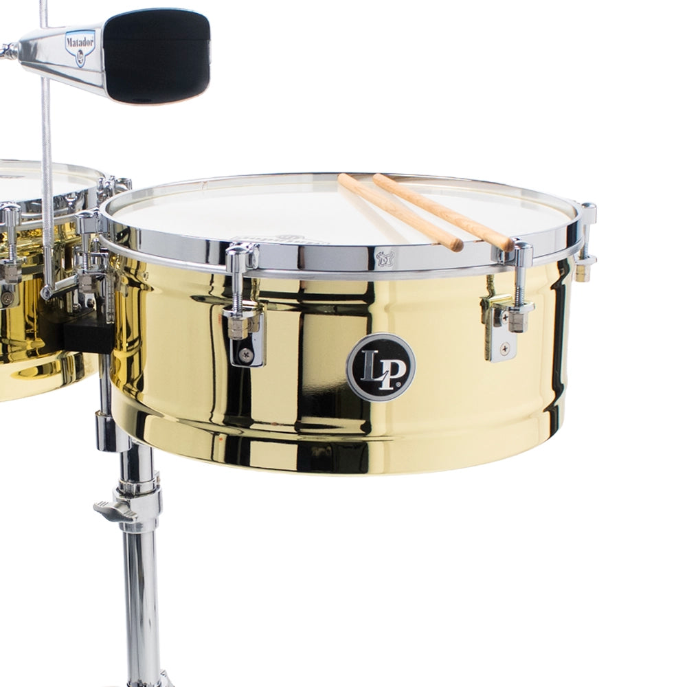 Lp M257B Timbales Matador 14" y 15" Laton con Atril para Cencerro