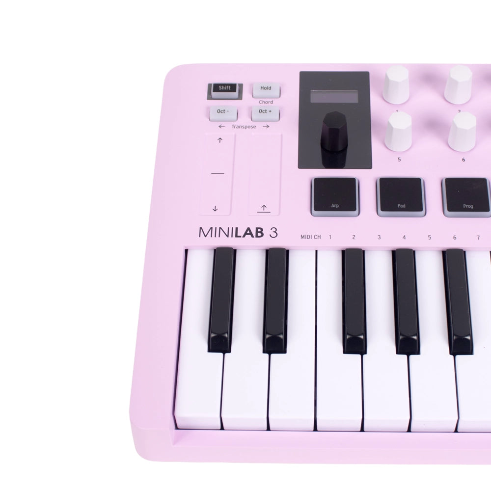 Arturia MINILAB3RQ Controlador de Teclado MIDI USB de 25 Teclas Cuarzo Rosa