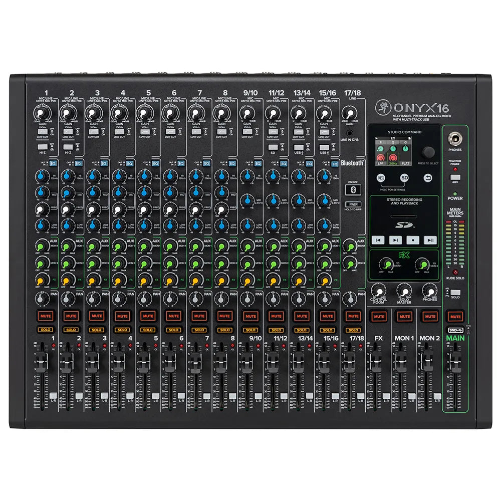 Mackie Onyx16 Mezcladora Análoga 16ch Premium Con MultiTrack Usb