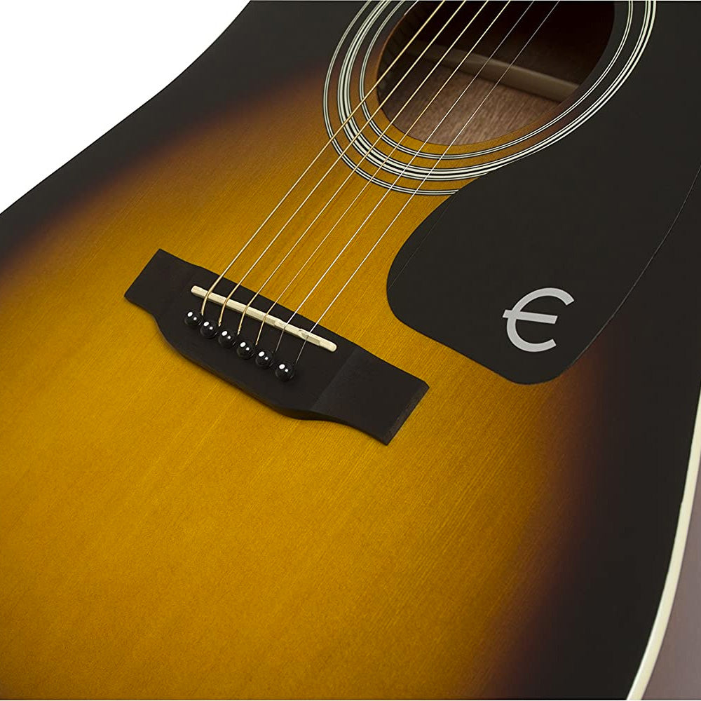EPIPHONE PPAGEAFTVSCH3 Paquete de Guitarra Acústica FT100 Vintage Sunburst (Incluye Funda Tahalí Púas y Afinador)