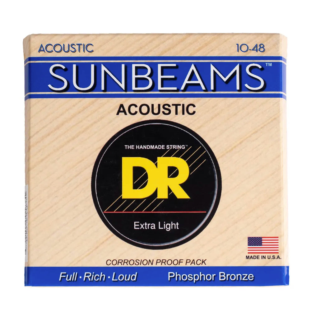 Encordadura Guitarra Electroacústica DR Rca10 10/48 Custom Sunbeam RCA10