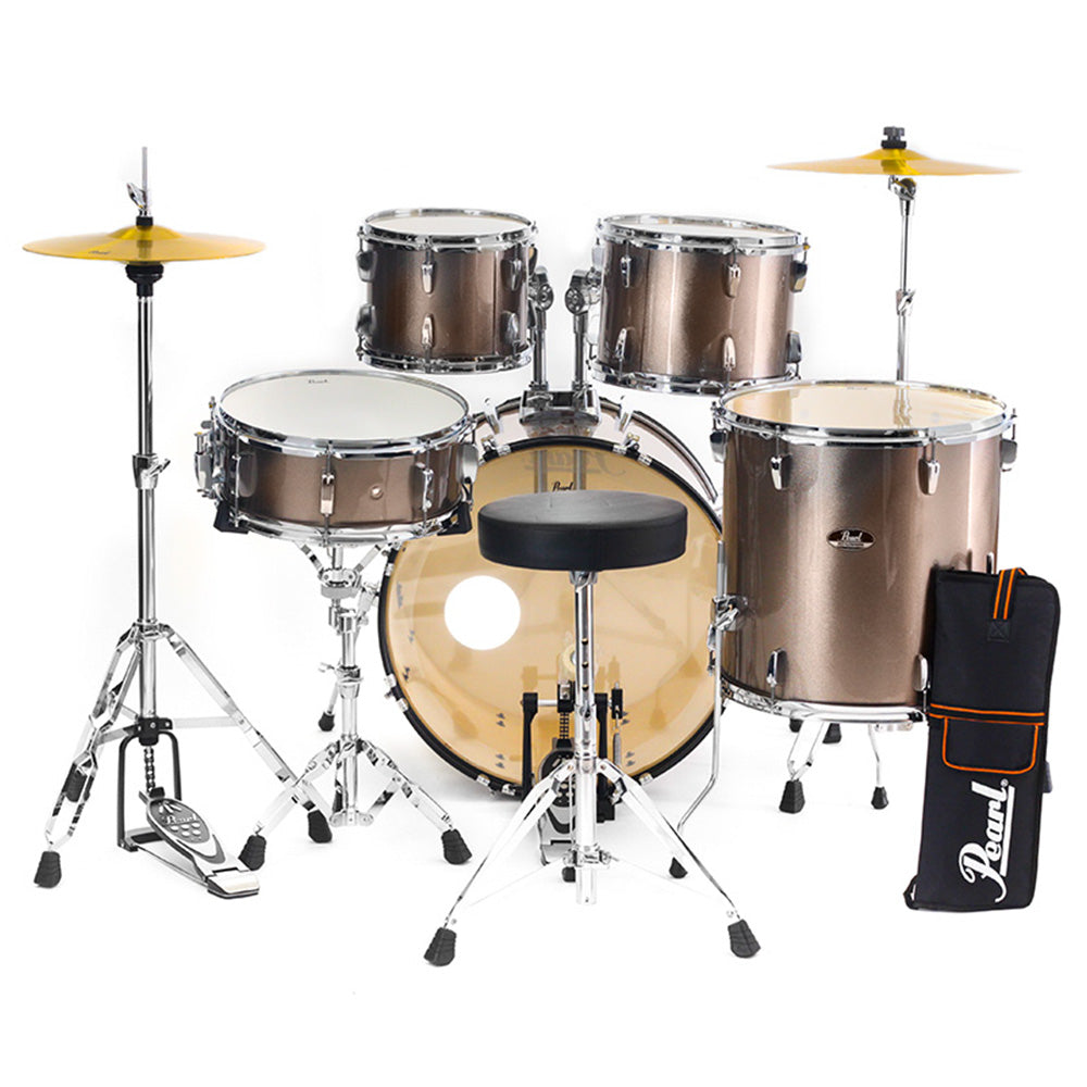 Batería Pearl Roadshow 5 Piezas 22K con herrajes banco platillos Bronce RS525SCC707