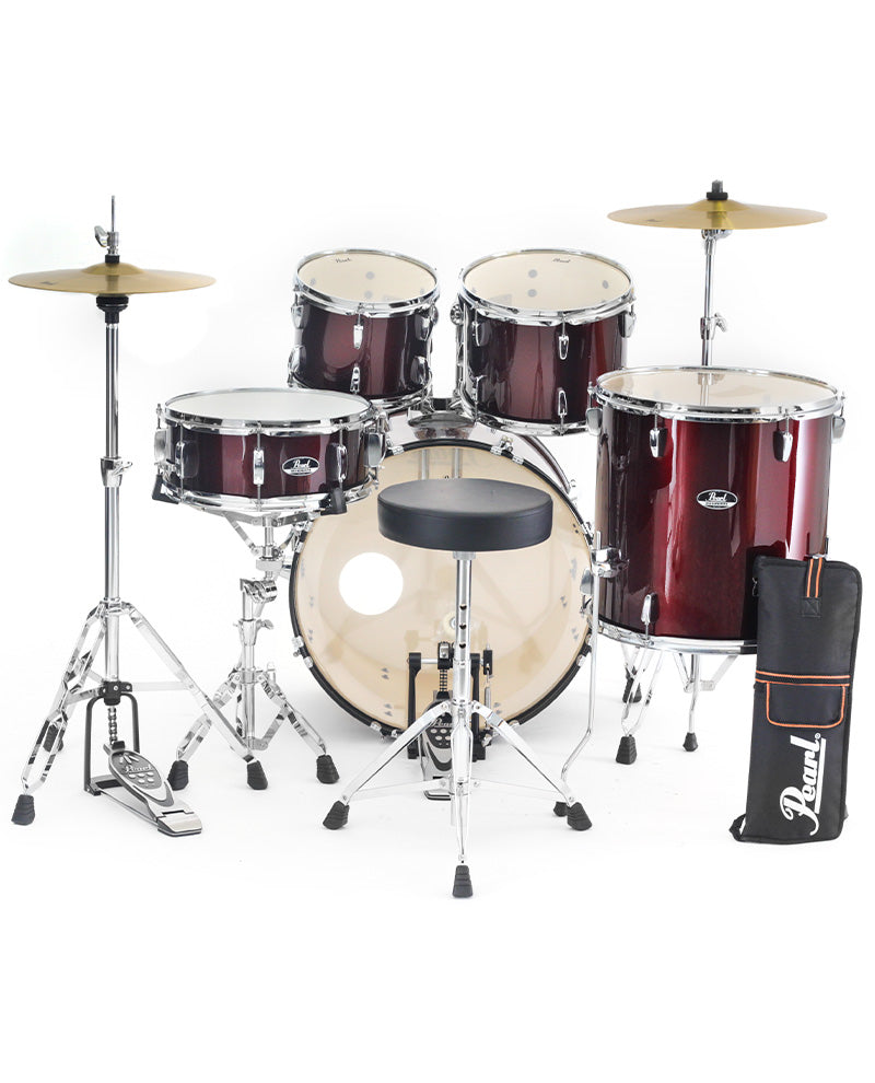 Batería Pearl Roadshow 5 Piezas con herrajes banco color vino RS525SCC91