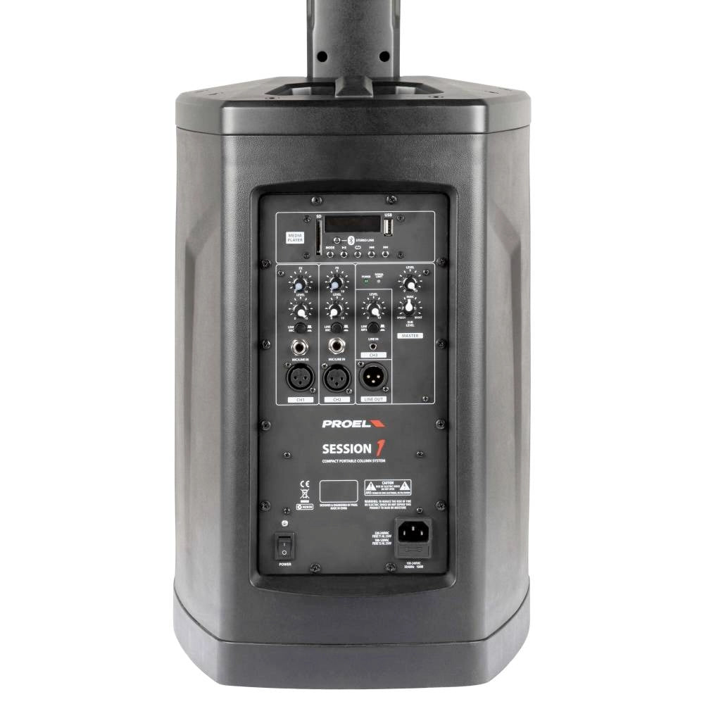 Proel SESSION1US Columna Sub 8" y 4 X 2.5" Negro