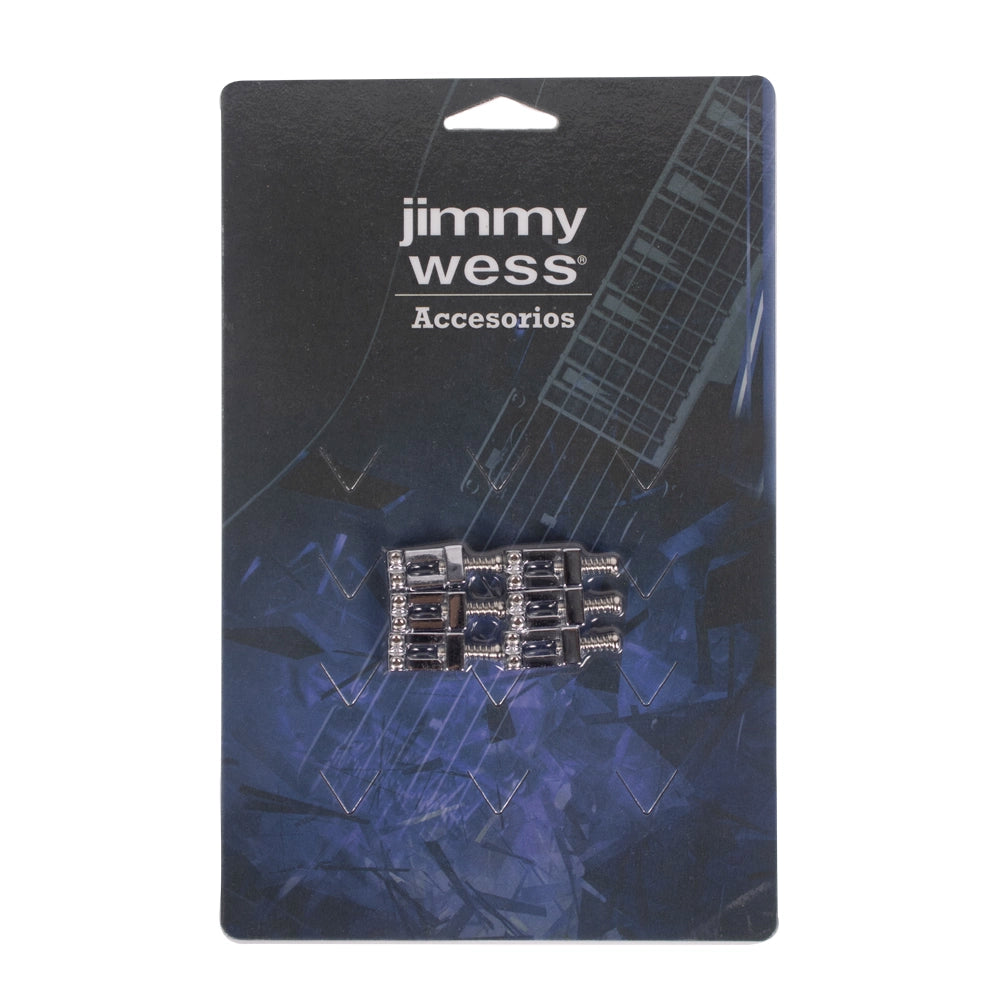Jimmy Wess SGSD02CRCK Silleta para Puente de Guitarra Eléctrica Cromada 6 Piezas