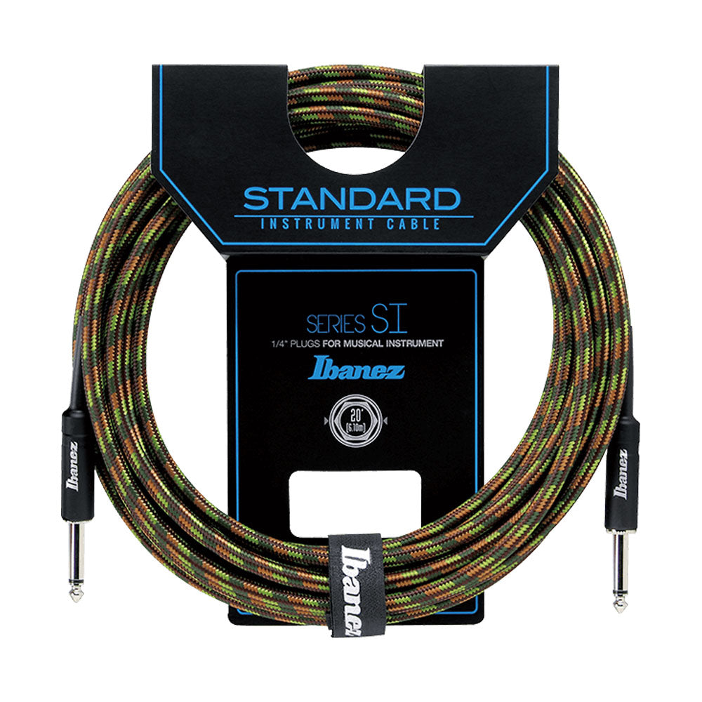 Cable Instrumento Ibanez Si20cgr 6.10 Mts Negro/Verde - Recto/Recto SI20CGR