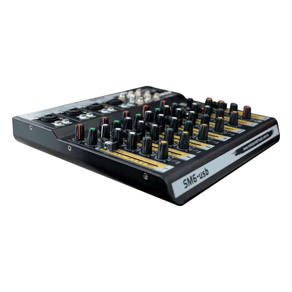 Melo SM6USB Mezcladora Profesional 6 Canales con Efectos y Reproductor