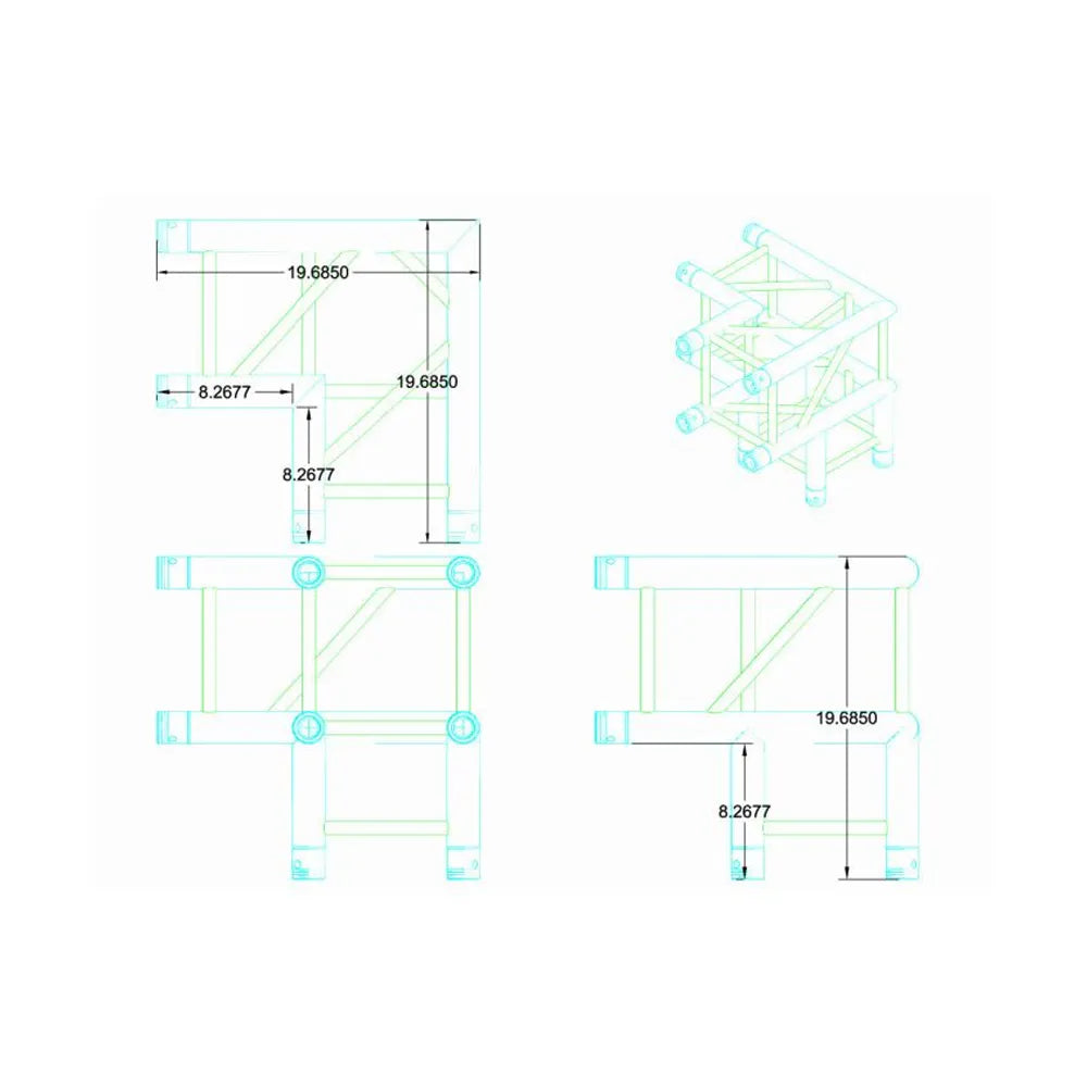 Estructura American DJ Sq4126 3 Way 90 Deg Corner ADJ SQ4126