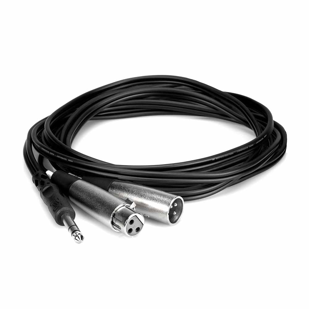 Insert Cable Hosa Src203 1/4 In Trs To Xlr3M And Xlr3F 3 Metros SRC203 3m
