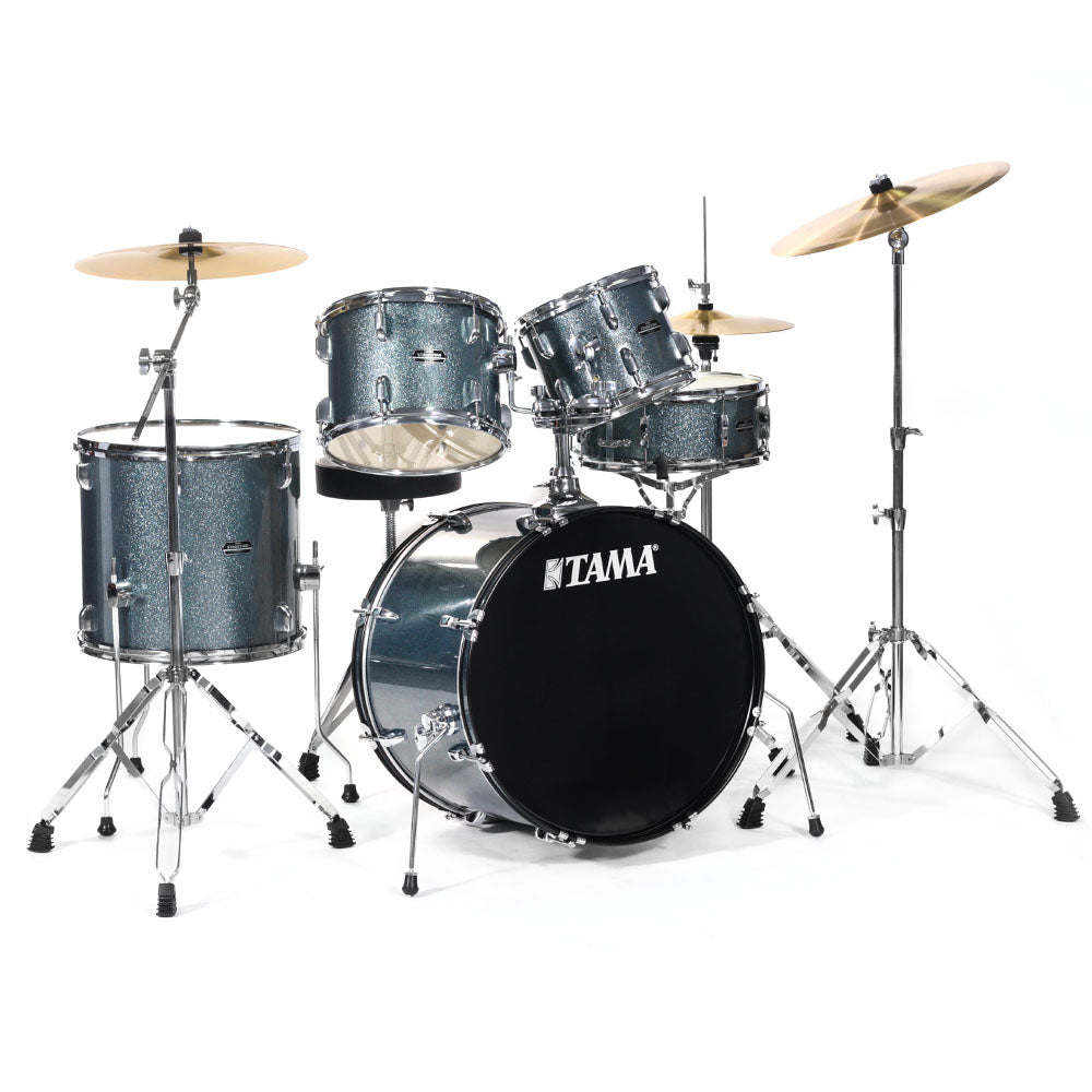 Batería Tama St52h6csem StageStar 5 Piezas Azul Agua Brillante Con Atriles Asiento Y Platillos ST52H6CSEM