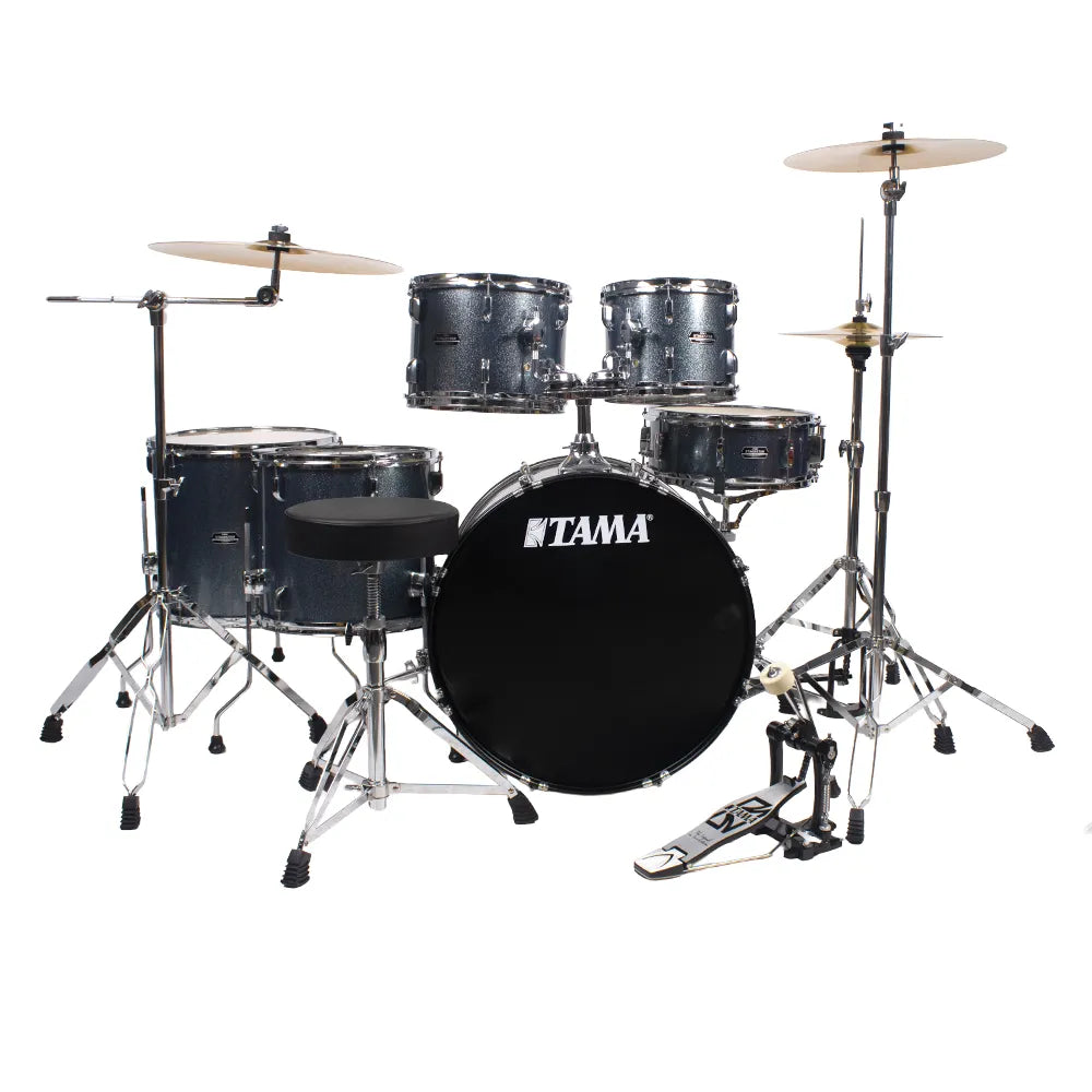 Tama ST62H6CSEM Bateria Acústica Stagestar de 6 piezas Azul Agua Brillante con Atriles, Asiento y Platillos