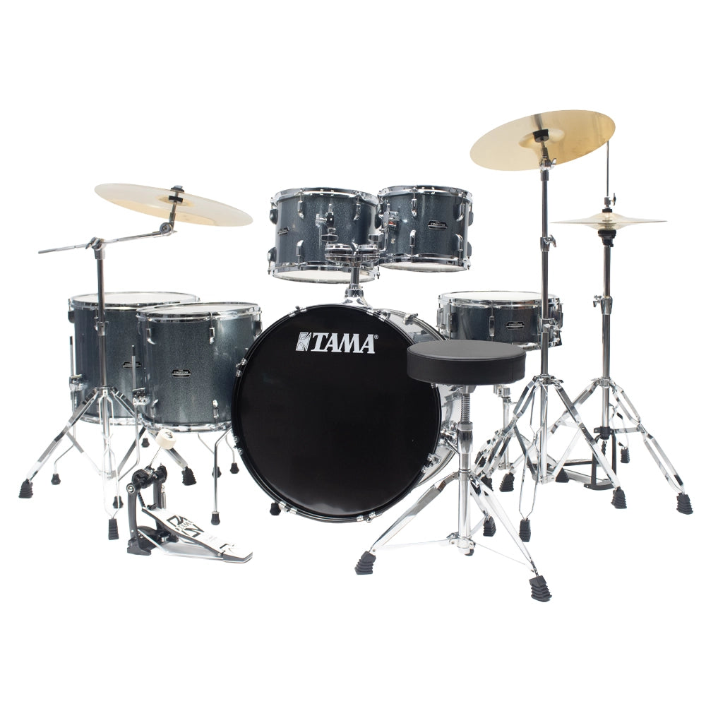 Tama ST62H6CSEM Bateria Acústica Stagestar de 6 piezas Azul Agua Brillante con Atriles, Asiento y Platillos
