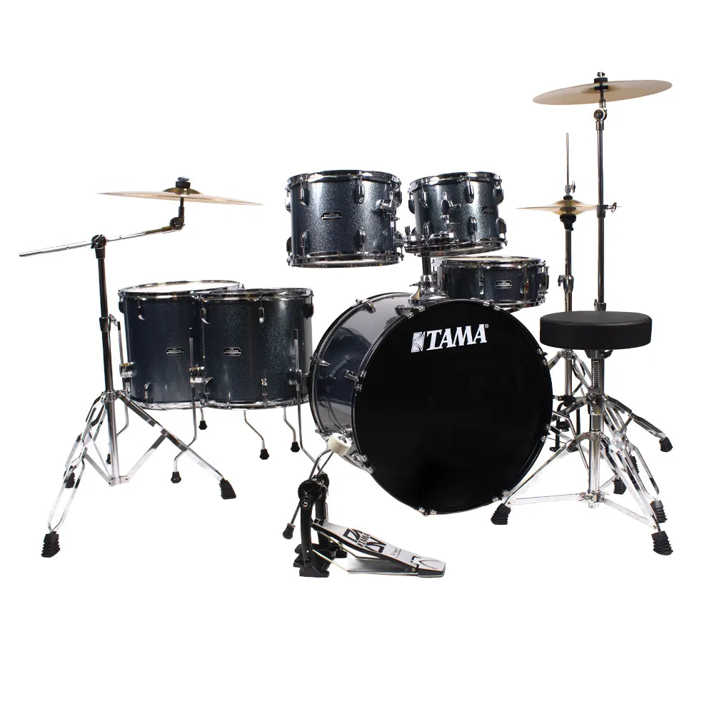 Tama ST62H6CSEM Bateria Acústica Stagestar de 6 piezas Azul Agua Brillante con Atriles, Asiento y Platillos