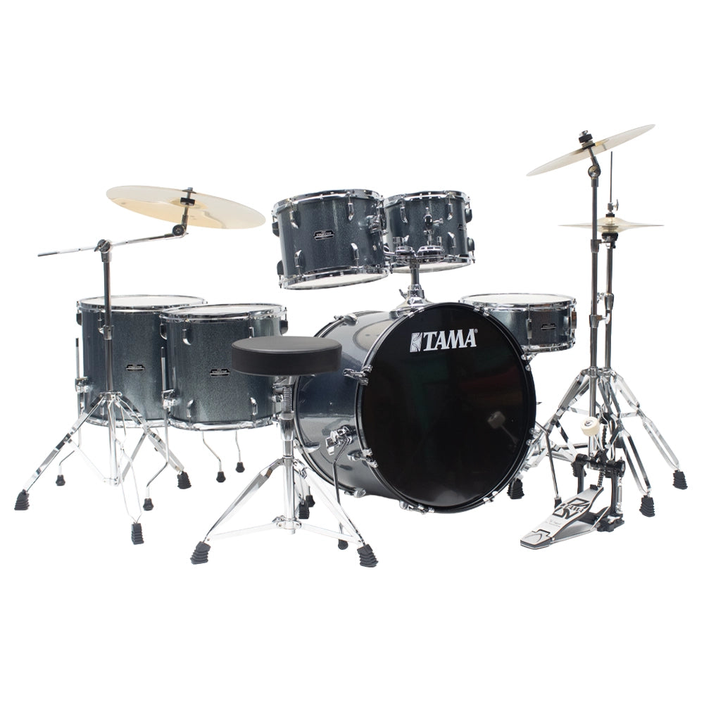 Tama ST62H6CSEM Bateria Acústica Stagestar de 6 piezas Azul Agua Brillante con Atriles Asiento y Platillos