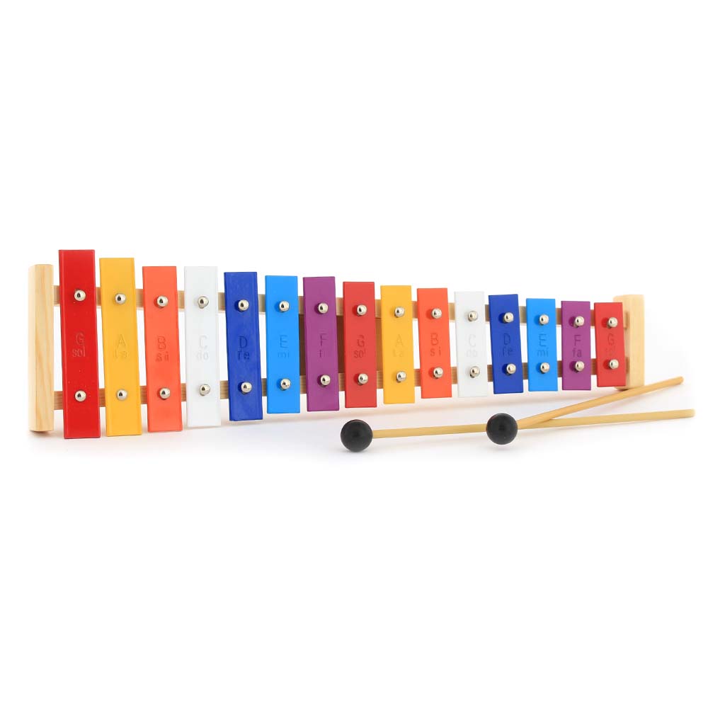 Xilófono Infantil de 15 teclas con Golpeadores de Madera SOLARIS TL15A