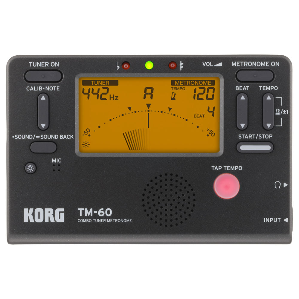 Korg Metrónomo Afinador Con Pantalla Negro Tm60bk TM60BK