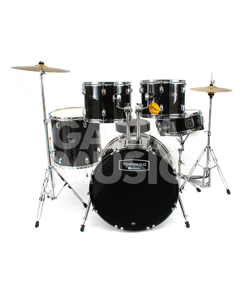 Batería Mapex Tnd5254tcfd Tornado 5 pzas Black Sparkle TND5254TCFD