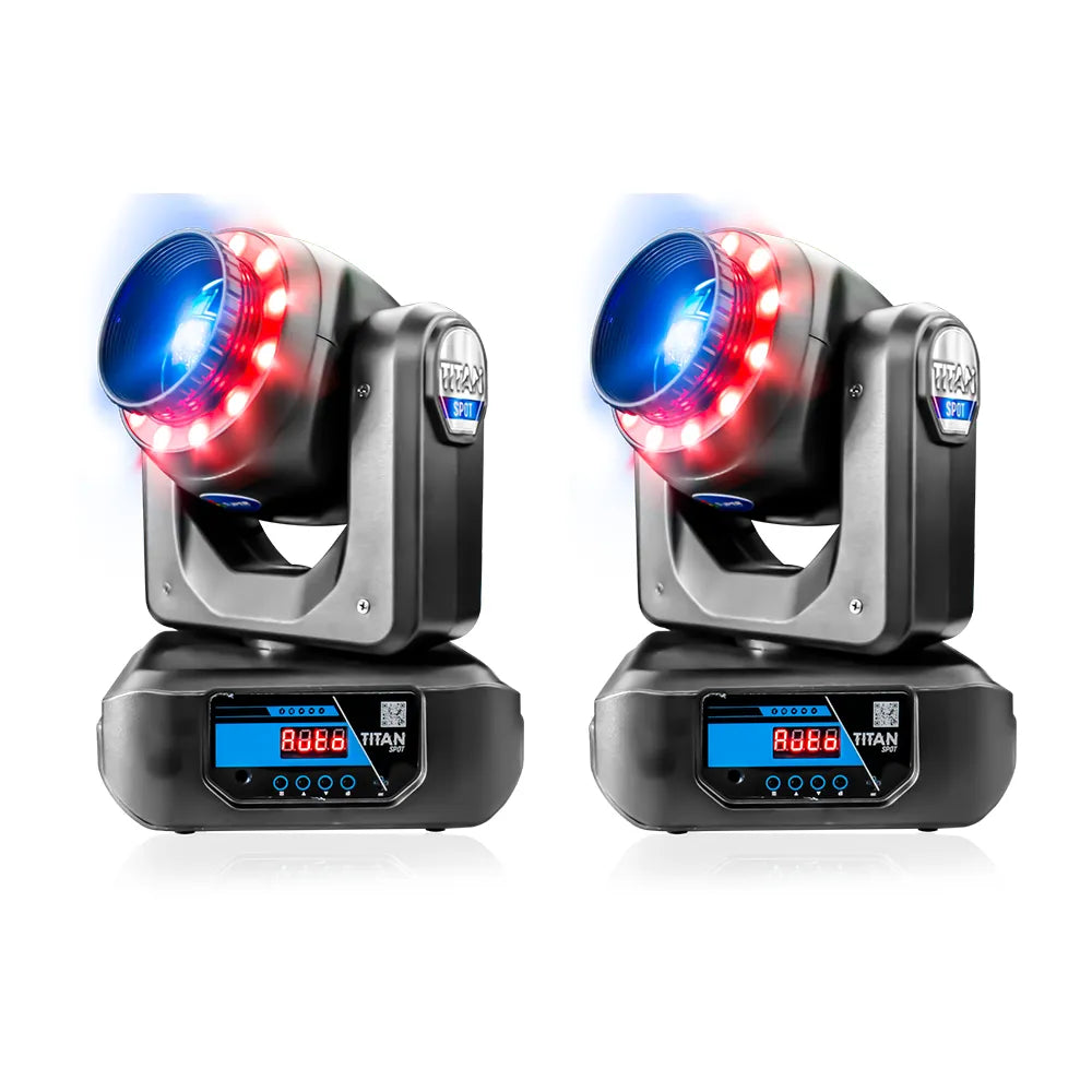 Super Bright Titanspot Iluminación Cabeza Spot Lef Blanco 80w 5050 Rgb 3 En 1 Maleta De 2 Piezas