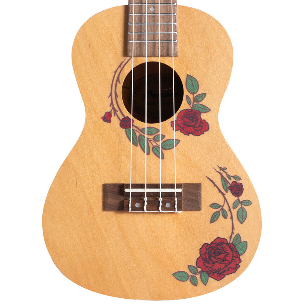 Ukulele Bamboo U23Concierto Diseño Roses Linden con Funda U23ROSES
