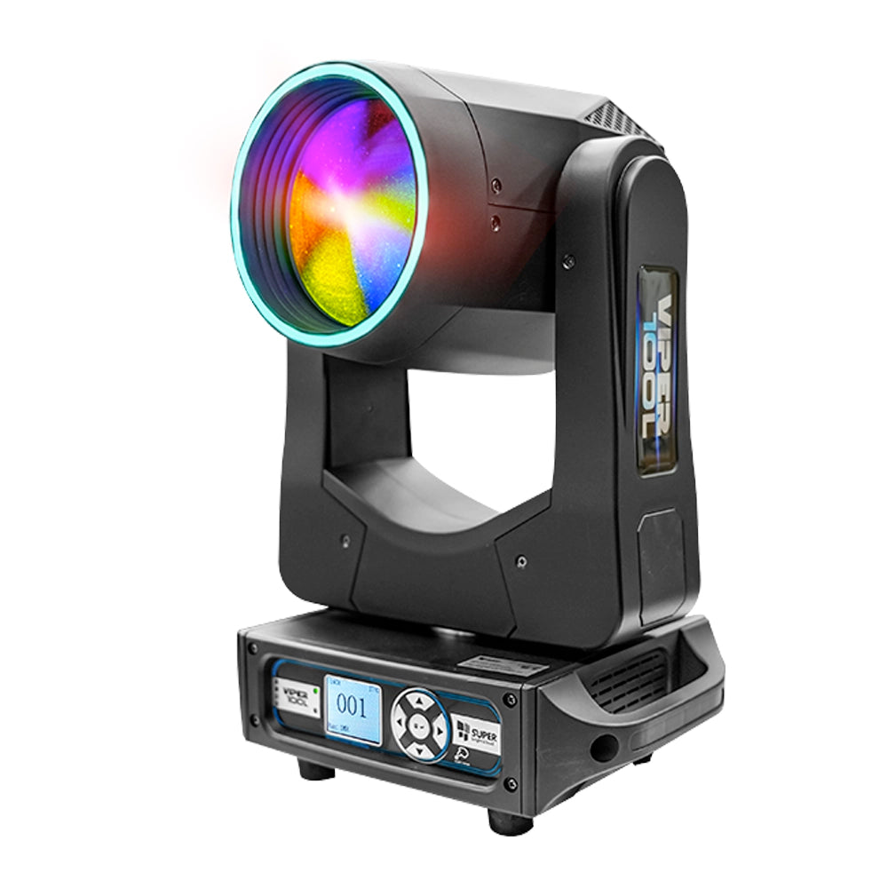 Super Bright VIPER100L Estuche con 4 Cabezas beam led 100w + Aro Led RGB