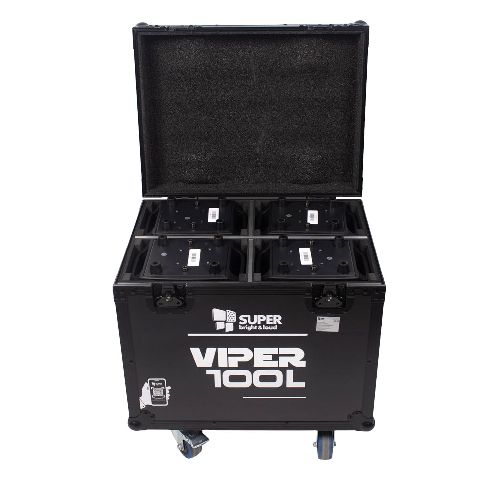 Super Bright VIPER100L Estuche con 4 Cabezas beam led 100w + Aro Led RGB