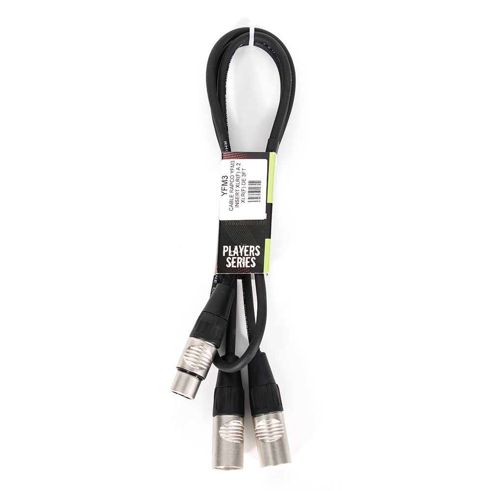Cable Rapco Yfm3 Insert Xlr(F) A 2 Xlr(F) De 1 mt YFM3