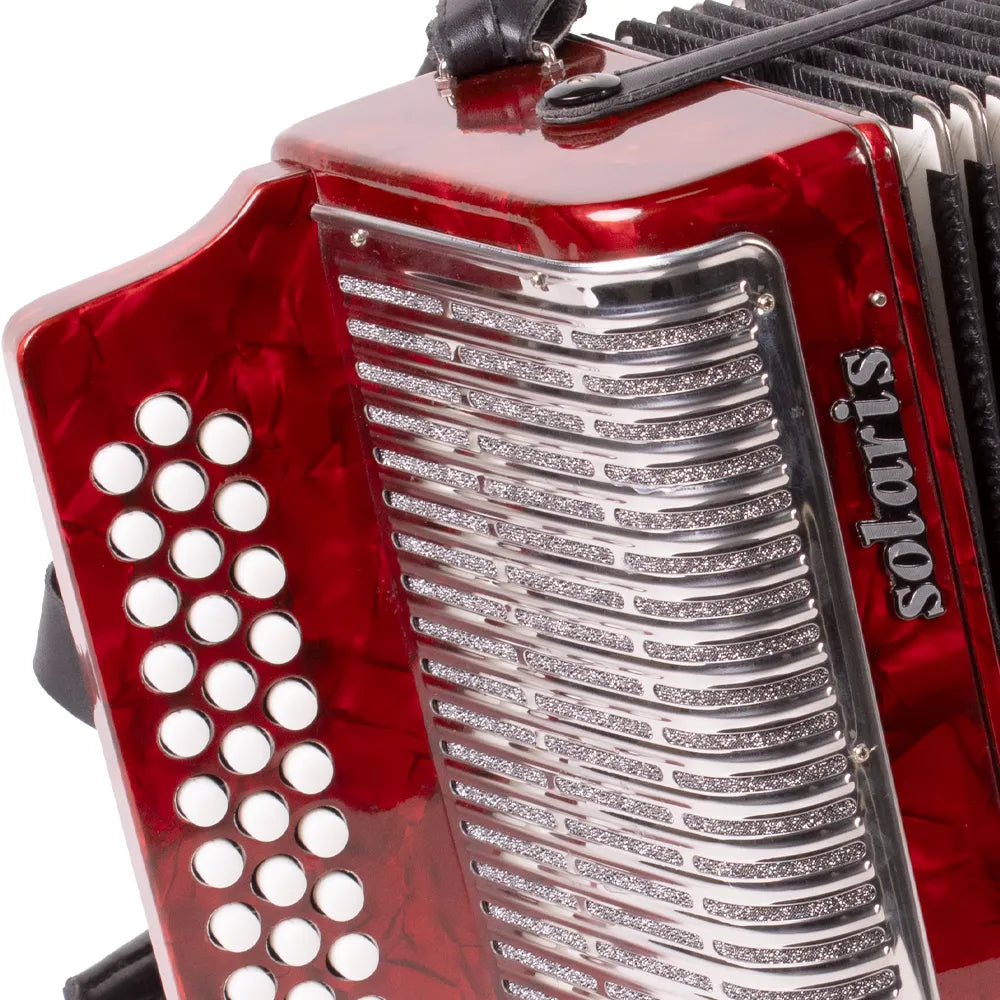 Acordeón Diatónico de 31 botones en Tono Sol Rojo con Estuche SOLARIS YJB3112AGR