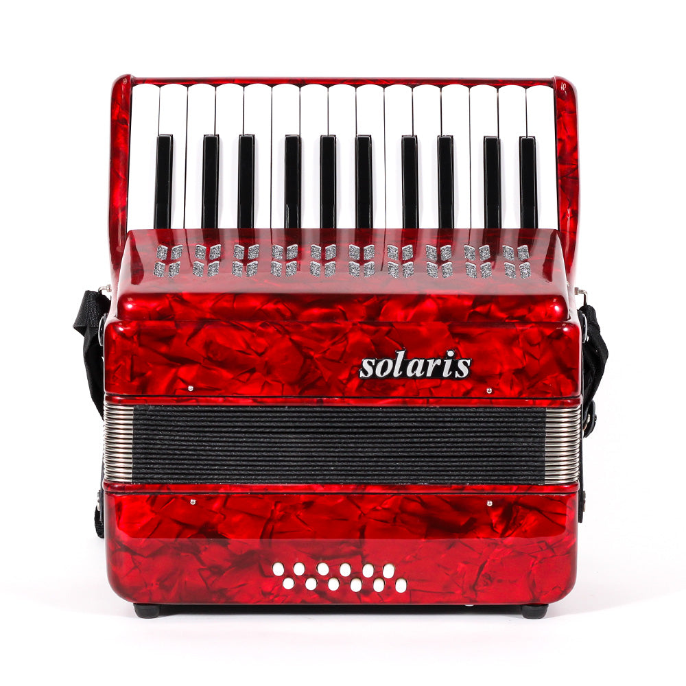 Acordeón Solaris Yjp2512r 25 Tec 12 Baj Rojo YJP2512R