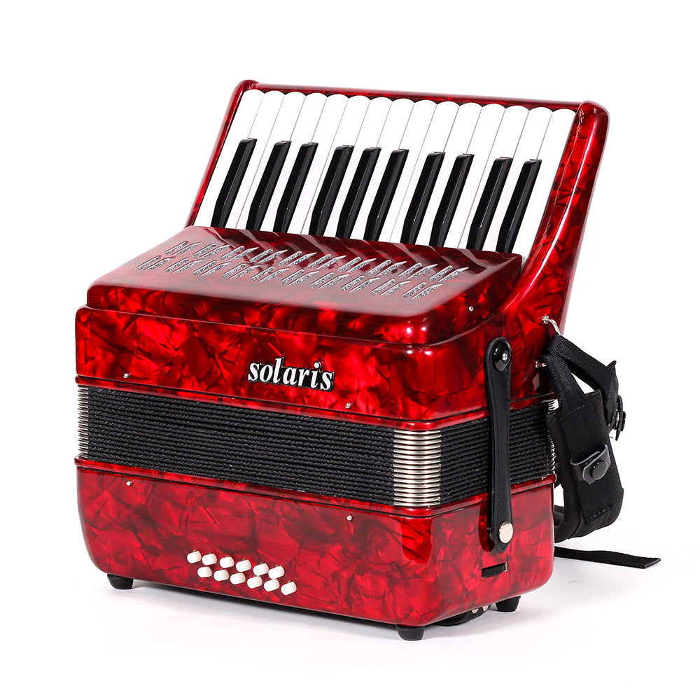Acordeón Solaris Yjp2512r 25 Tec 12 Baj Rojo YJP2512R