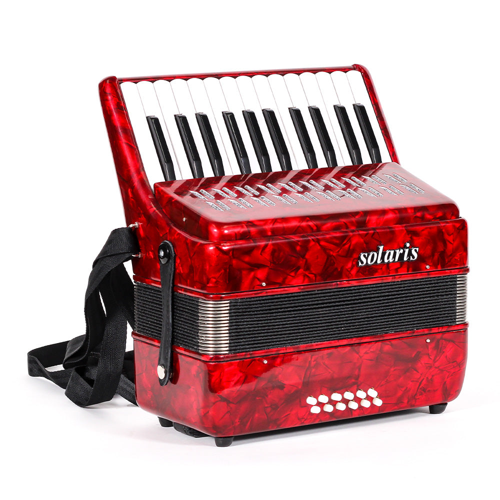Acordeón Solaris Yjp2512r 25 Tec 12 Baj Rojo YJP2512R