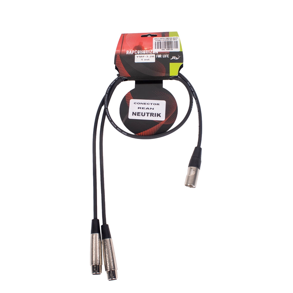 Rapco YMF328 Cable Y XLRM(2) A XLRF de 1 Mtr